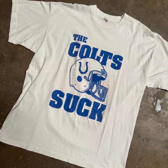 Vtg Screen Stars “Colts Suck, Browns Still Swallow” Football Rivalry Tee – XL - Picture 7 of 8